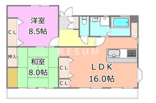 千葉県千葉市中央区白旗2【マンション】の間取り