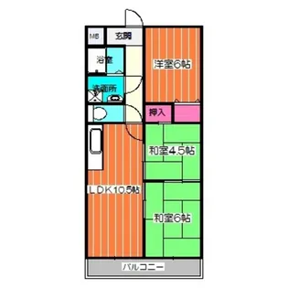 グランデージ上野芝【3階】の間取り