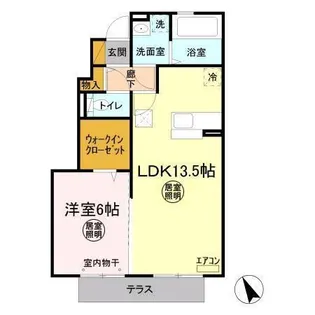 アドバンスコートB【1階】の間取り