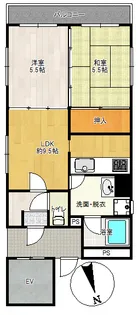ハウゼ七松【5階】の間取り