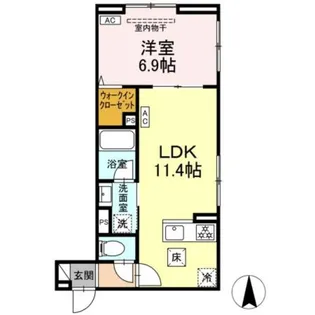 セレスティア大谷田III【1階】の間取り