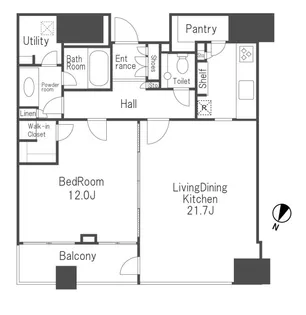 赤坂タワーレジデンス Top of the Hill【39階】の間取り