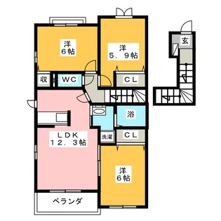 エクセラン・ルポ A棟【2階】の間取り