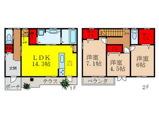 大阪府池田市神田4【一戸建】の間取り