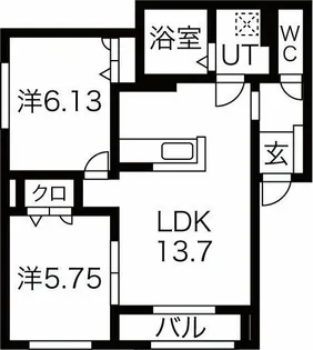 TIERRA HIRAGISHI(ティエラ平岸)【1階】の間取り