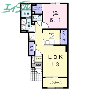 ル ソレイユ【1階】の間取り
