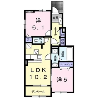 サンリット・エンゼルB【1階】の間取り