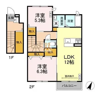 アムール【2階】の間取り