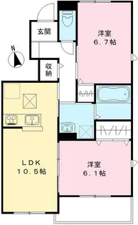 ユアメゾン益野 B【1階】の間取り