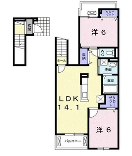 アイフラット日新II【2階】の間取り