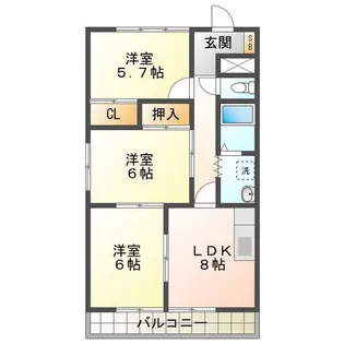 タウンライフ堀川【5階】の間取り