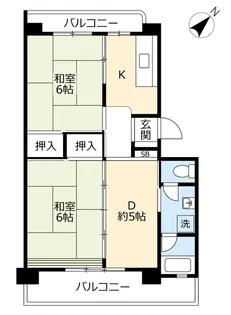 UR堅粕三丁目【5階】の間取り