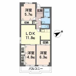 プルミエールI.K【1階】の間取り
