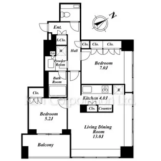 グランスイート麻布台ヒルトップタワー【6階】の間取り