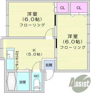 ブロンズバレーA【1階】の間取り