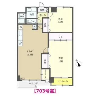 リブ・スイート駅西【7階】の間取り