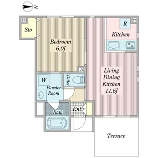 ガルデニア【1階】の間取り