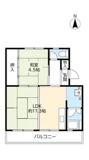 UR桜丘【3階】の間取り