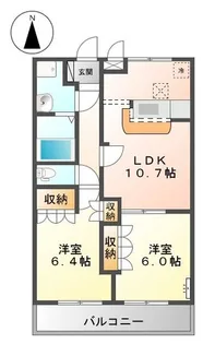 フローラル・アベニュー弐番館【1階】の間取り