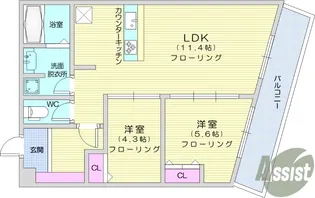 ブルーヴェル青葉通【5階】の間取り