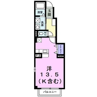 メゾン アンソレイエS【1階】の間取り