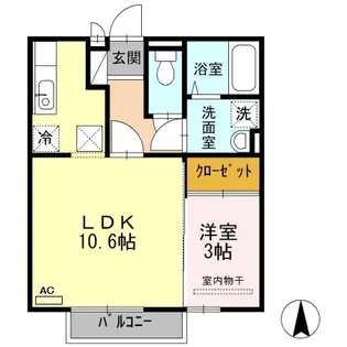 ヴィラージュ天祐館【1階】の間取り