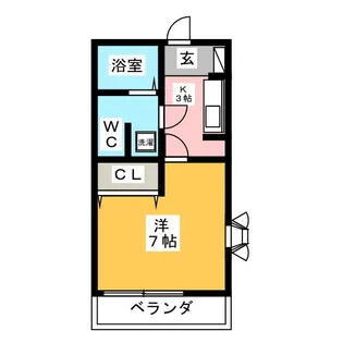 Kフラット【1階】の間取り