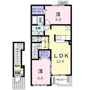 ラブリーメゾンヒノキB【2階】の間取り