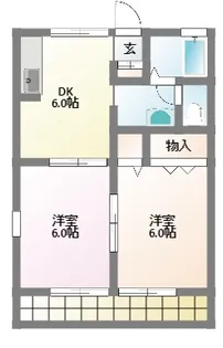 屋敷添ハイツ【1階】の間取り