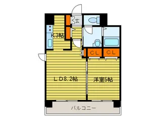 コンフォ-レ三貴【8階】の間取り
