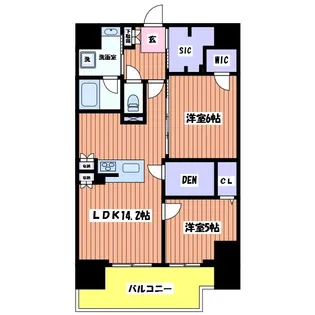 LUXENA八王子寺町【5階】の間取り