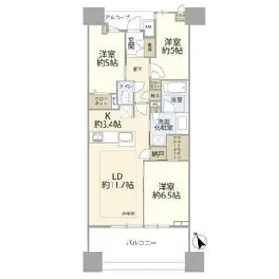 プラウドシティ日吉レジデンス2【16階】の間取り