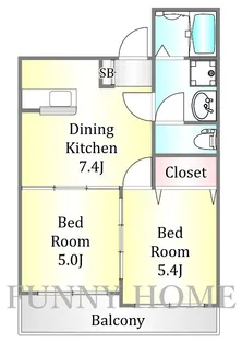 ラスティック世田谷【5階】の間取り