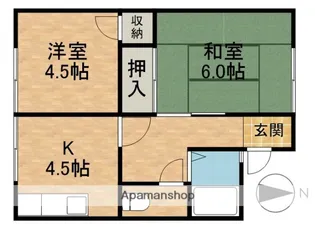 第二保六坂ハイツ【2階】の間取り