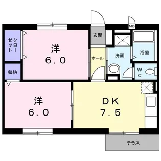 リバティ・フジムラ【1階】の間取り