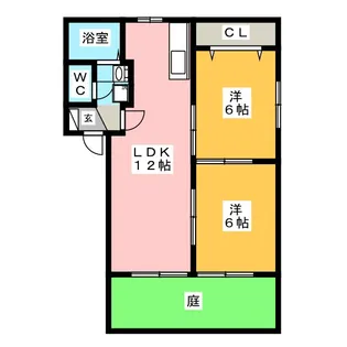 ディアス北今沢 B【1階】の間取り