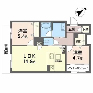 レフィアント岡崎【1階】の間取り