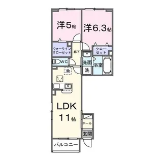 アッシャー【2階】の間取り