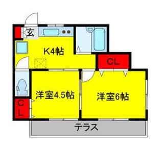 クレール・マ・メゾンII【1階】の間取り
