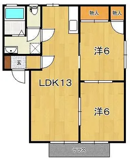 メルベーユ鴨宮B【1階】の間取り