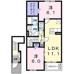 クレール参番館【2階】の間取り