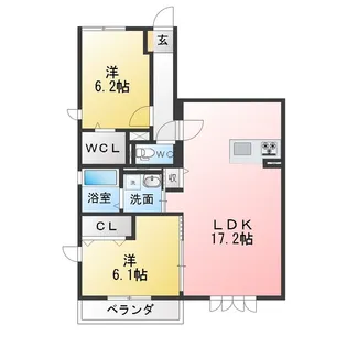 Quatre Saisons相生 D【2階】の間取り