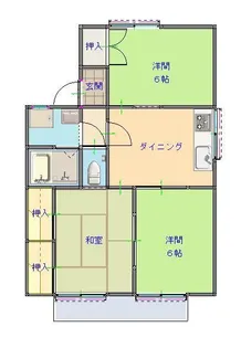セジュール汐見台B棟【1階】の間取り
