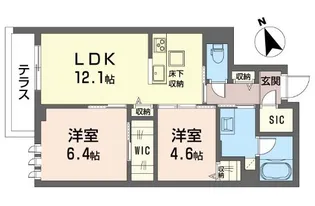 ル パラディ アデガワ【1階】の間取り