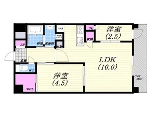 THE SENSE RESIDENCE 甲南山手【4階】の間取り