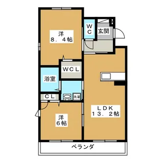 ヴィレッタ栄 E棟【2階】の間取り