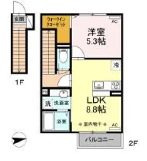 ウィステリア ハッピー クレイン【2階】の間取り
