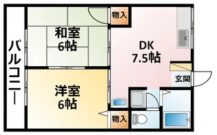 グランディール小林B棟【1階】の間取り