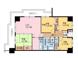 サンコーポ上香貫【7階】の間取り