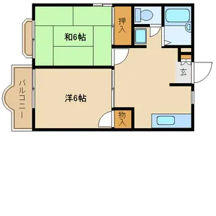 エリール田崎B棟【2階】の間取り